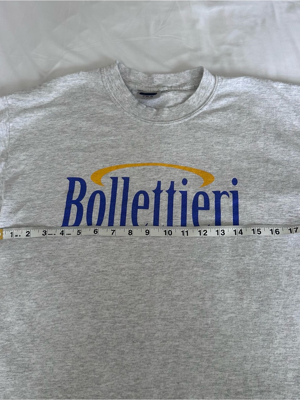 Vintage 90s FILA Bollettieri Tennis Academy T-Shirt Gray Made in USA Men's MED - Picture 5 of 7